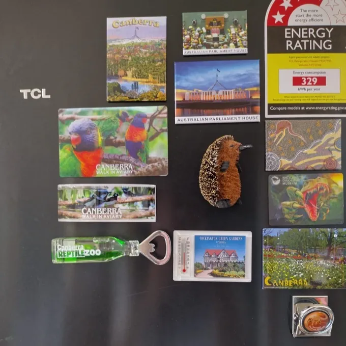 Fridge magnet collection from road trip