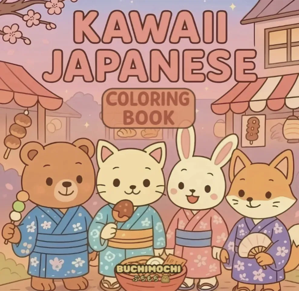 Kawaii Japanese Coloring Book